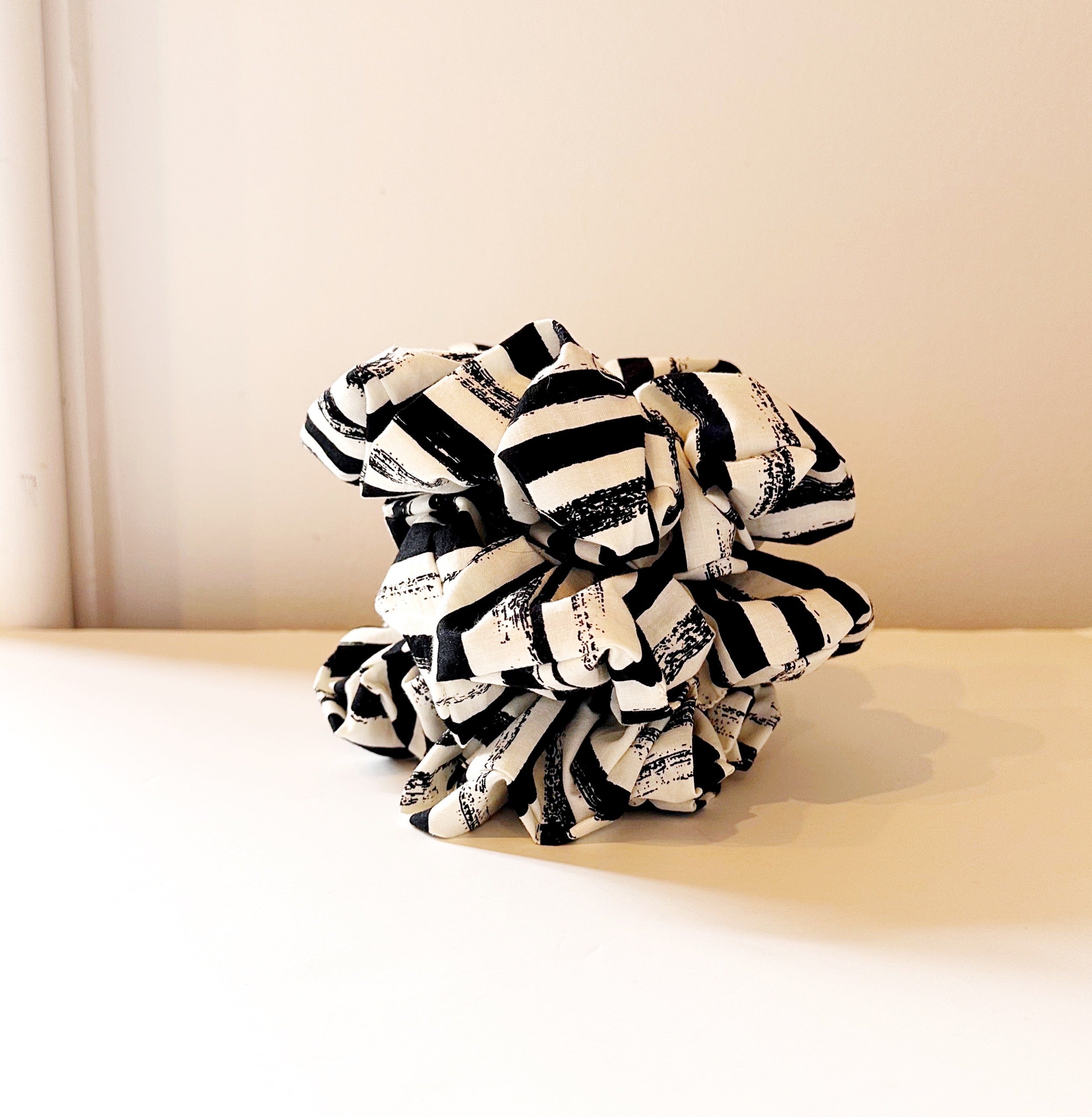 Black & White Stripe Scrunchie