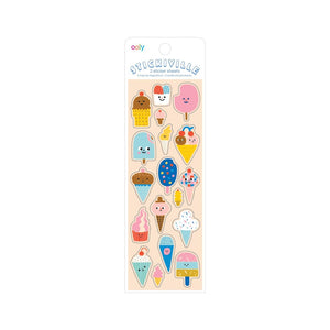 Images of ice cream treats. Popsicles and cones. 