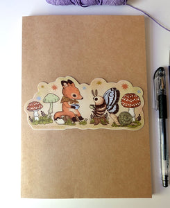 Tea Time Moth and Fox Sticker