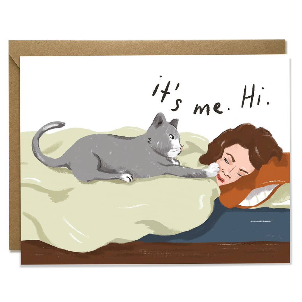 Bothering Cat Says Hi Card