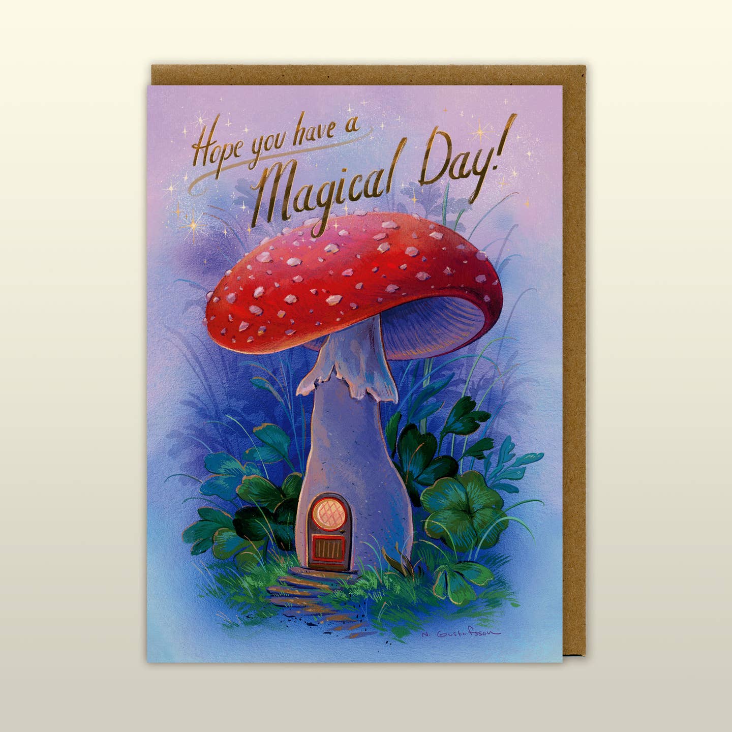 Magical Day Mushroom House Card