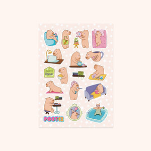 Capybara Daily Life Sticker Sheet