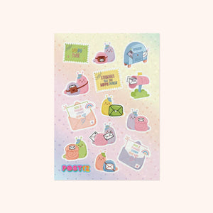 Happy Snail Mail Glitter Sticker Sheet