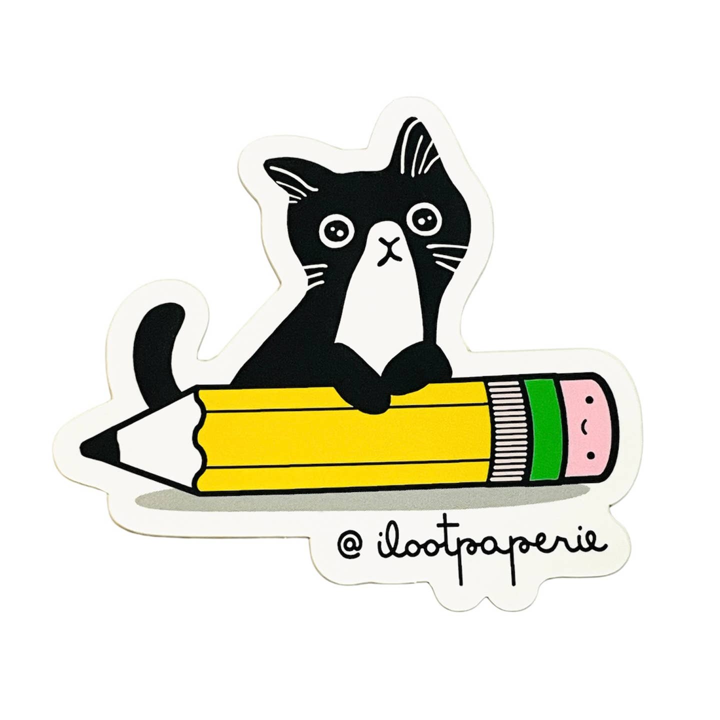 Cat With Pencil Sticker
