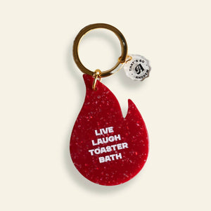 Live Laugh Toaster Bath Keychain