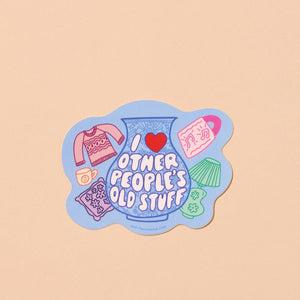 I Heart Old Stuff Sticker