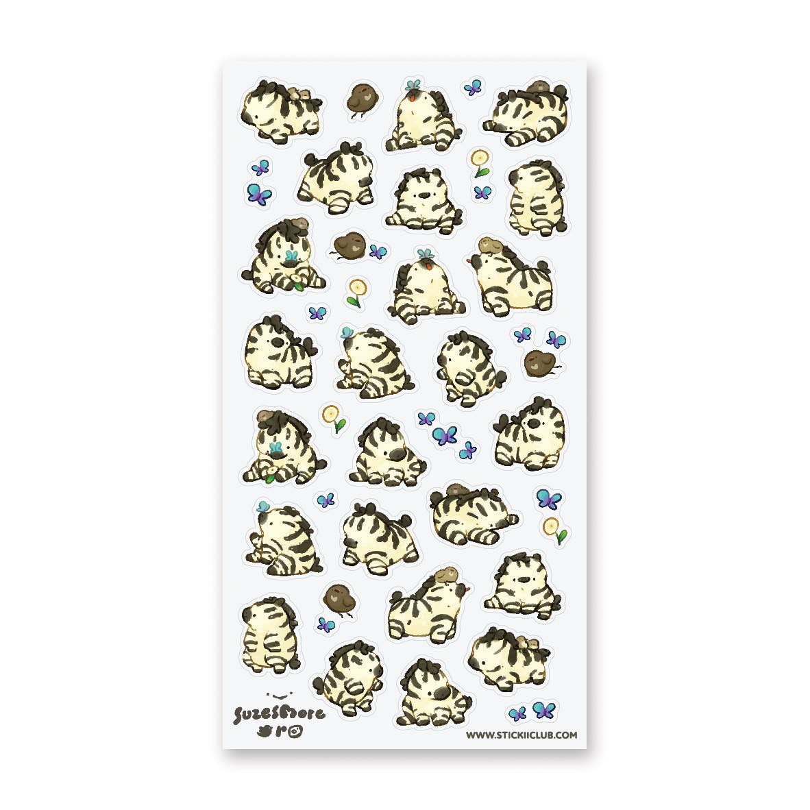 Little Zebras Sticker Sheet