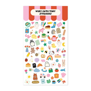 Sticker sheet with clear background and images of small stickers.