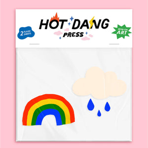 Rainbow & Cloud Iron On Sheet Set