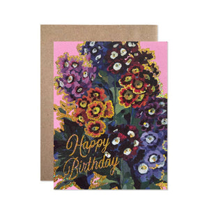 Auriculas Birthday Card