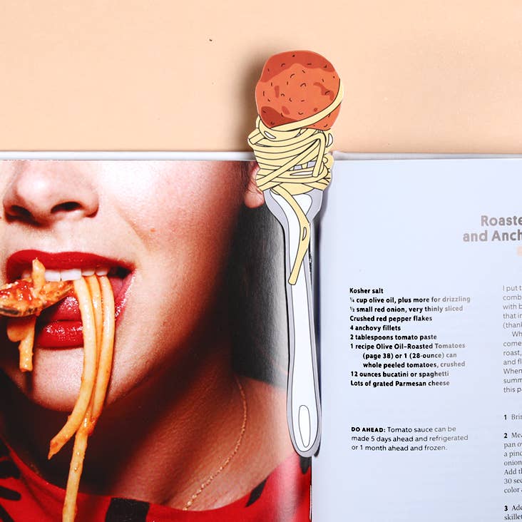 Die-Cut Spaghetti & Meatballs Bookmark