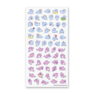 Kawaii Seals & Sharks Sticker Sheet