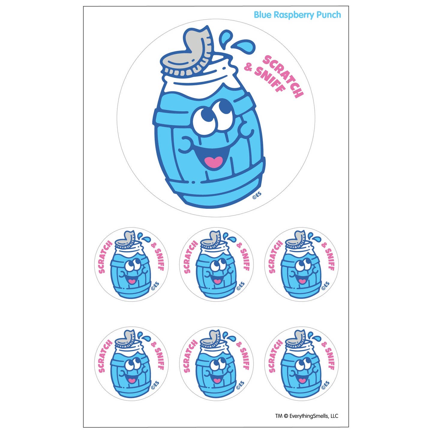 Blue Raspberry Punch Scratch & Sniff Sticker Sheet