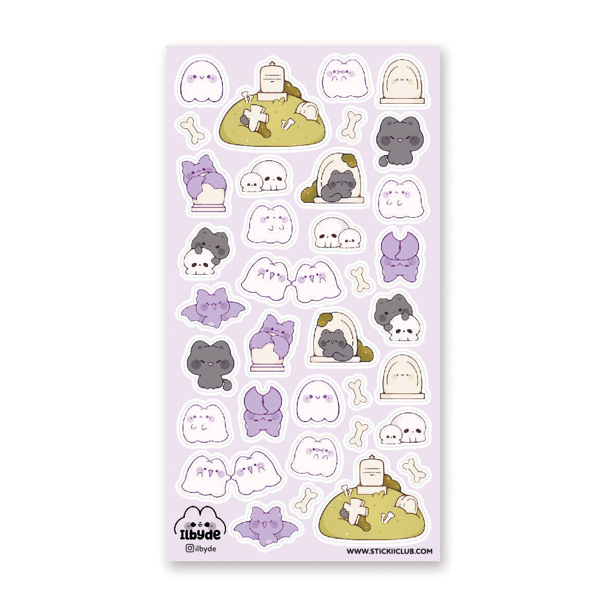Spookii Cats &. Bats Sticker Sheet