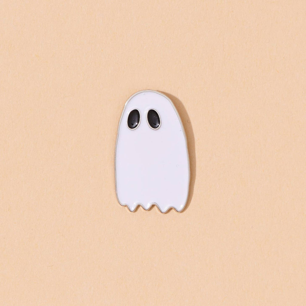Image of white ghost with black eyes.