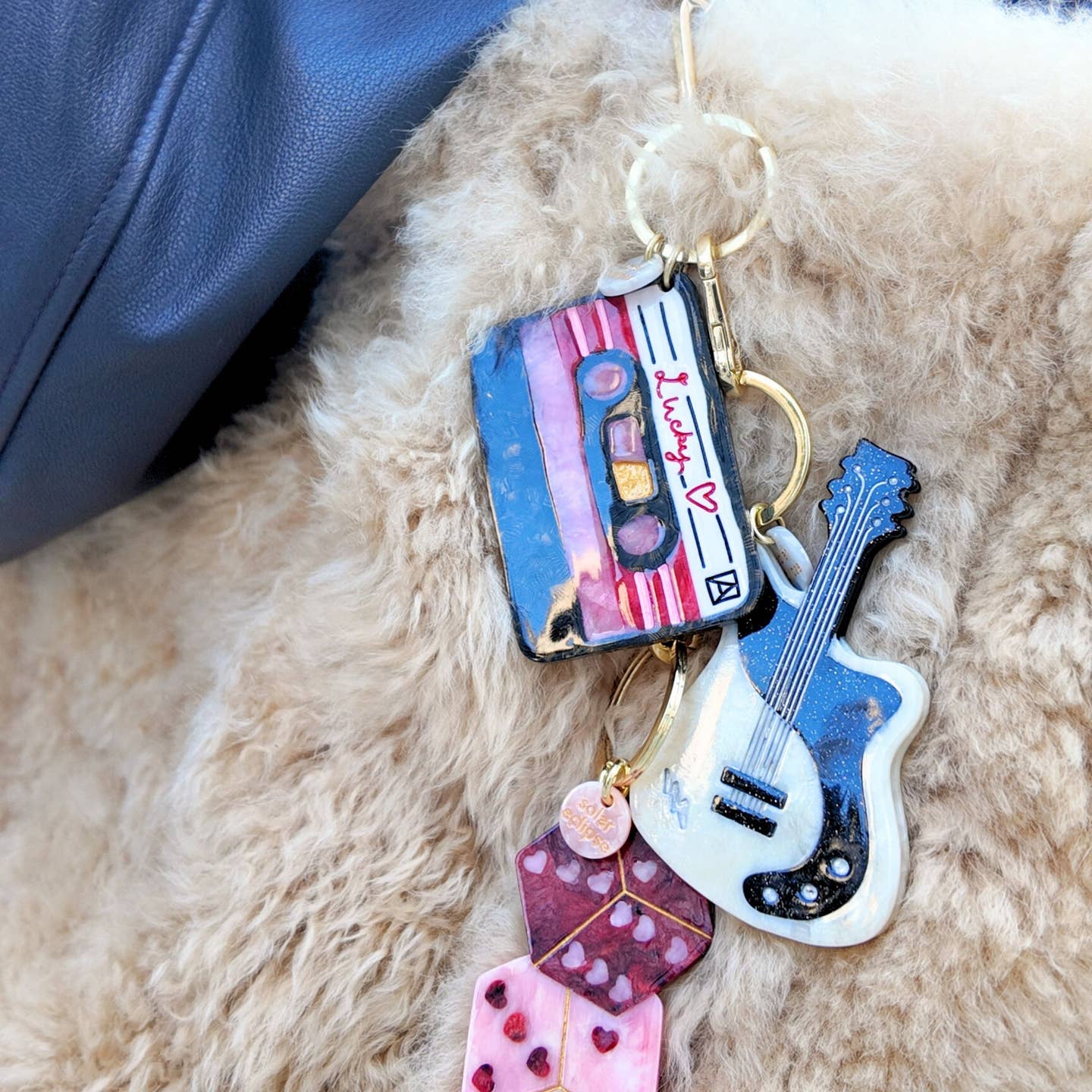 Lucky Cassette Charm Keychain