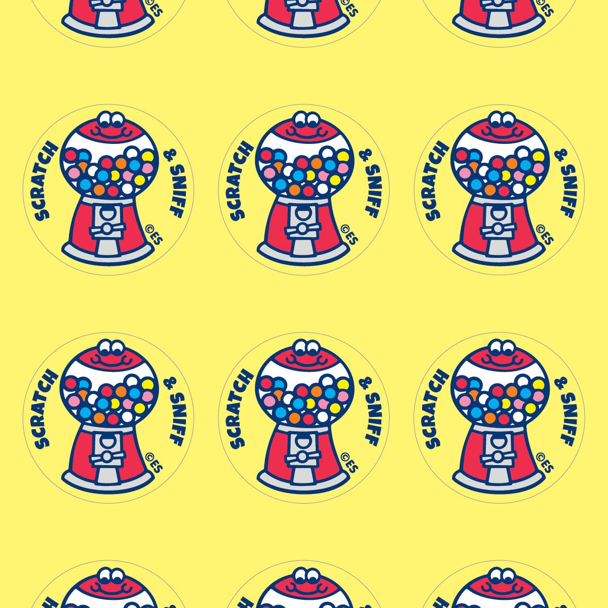 Bubble Gum Machine Scratch & Sniff Sticker Sheet