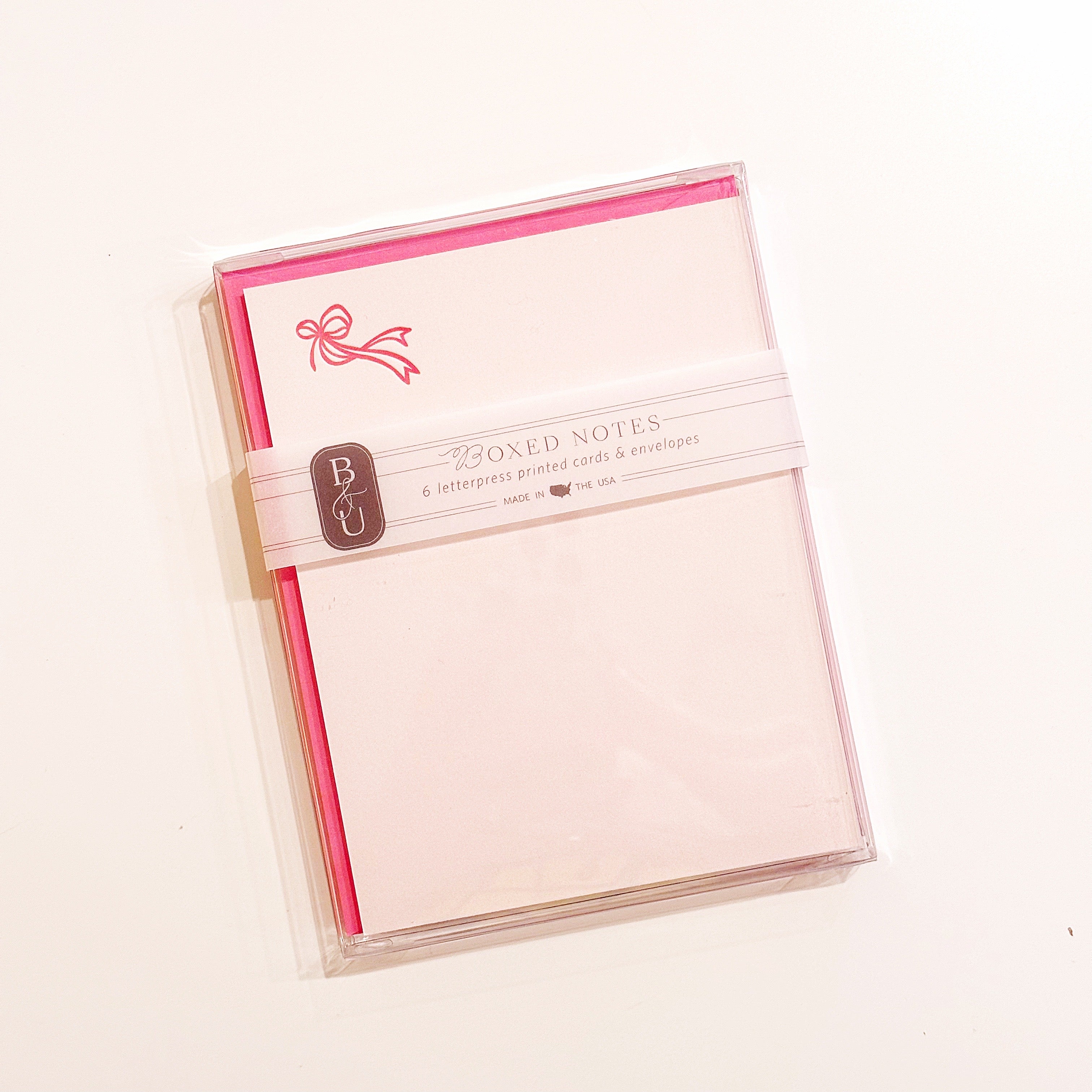 Pink Bow Boxed Note Set