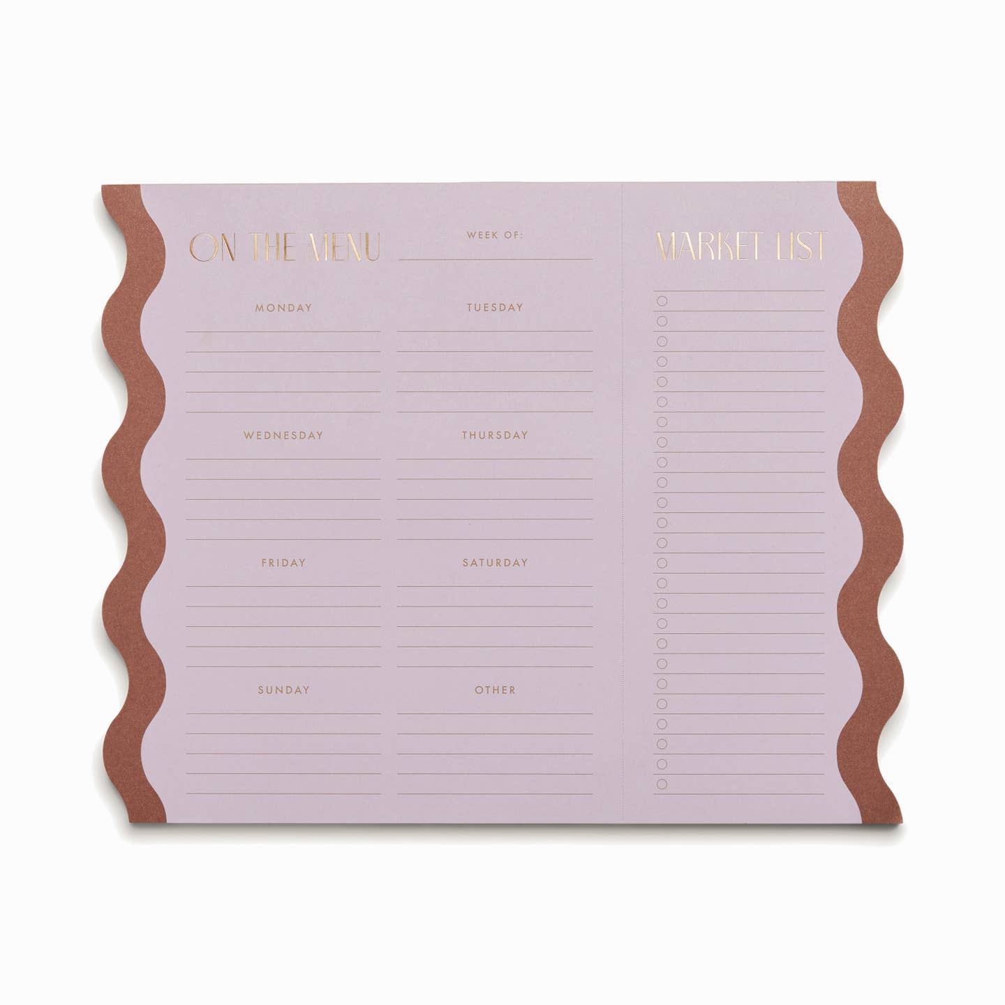 Meal Planner Notepad - Lilac/Nutmeg