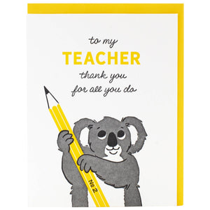 Koala Teacher Thank You Card