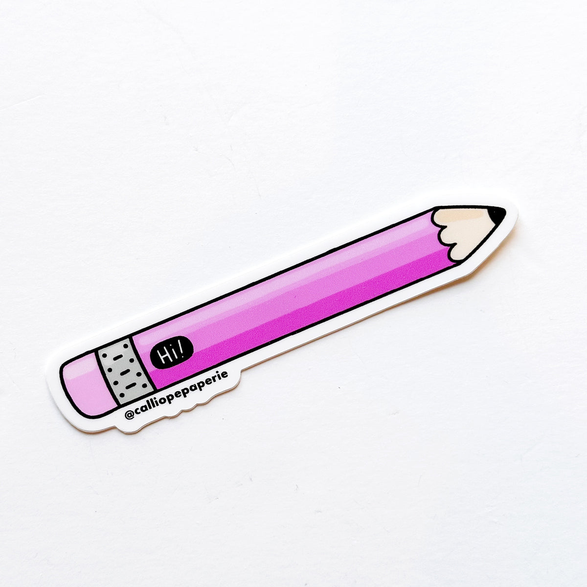 Pink Pencil Sticker – Calliope Paperie