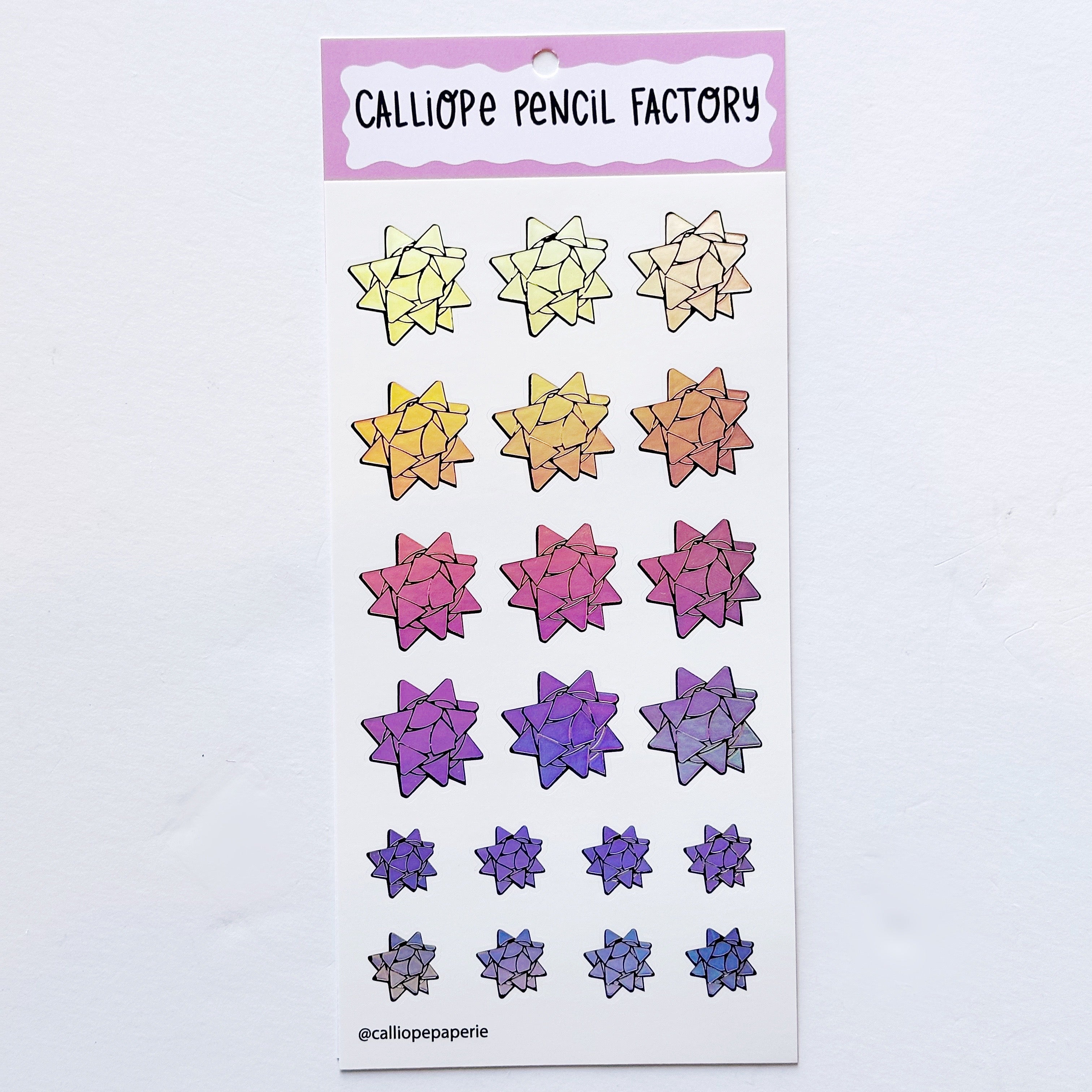 Sticky Bows Silver Holo Sticker Sheet