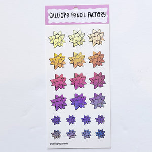 Sticky Bows Silver Holo Sticker Sheet