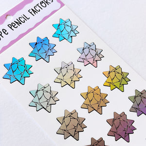 Sticky Bows Silver Holo Sticker Sheet