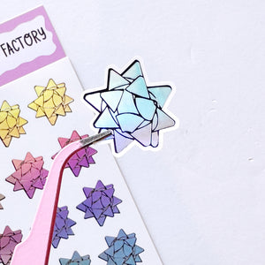 Sticky Bows Silver Holo Sticker Sheet