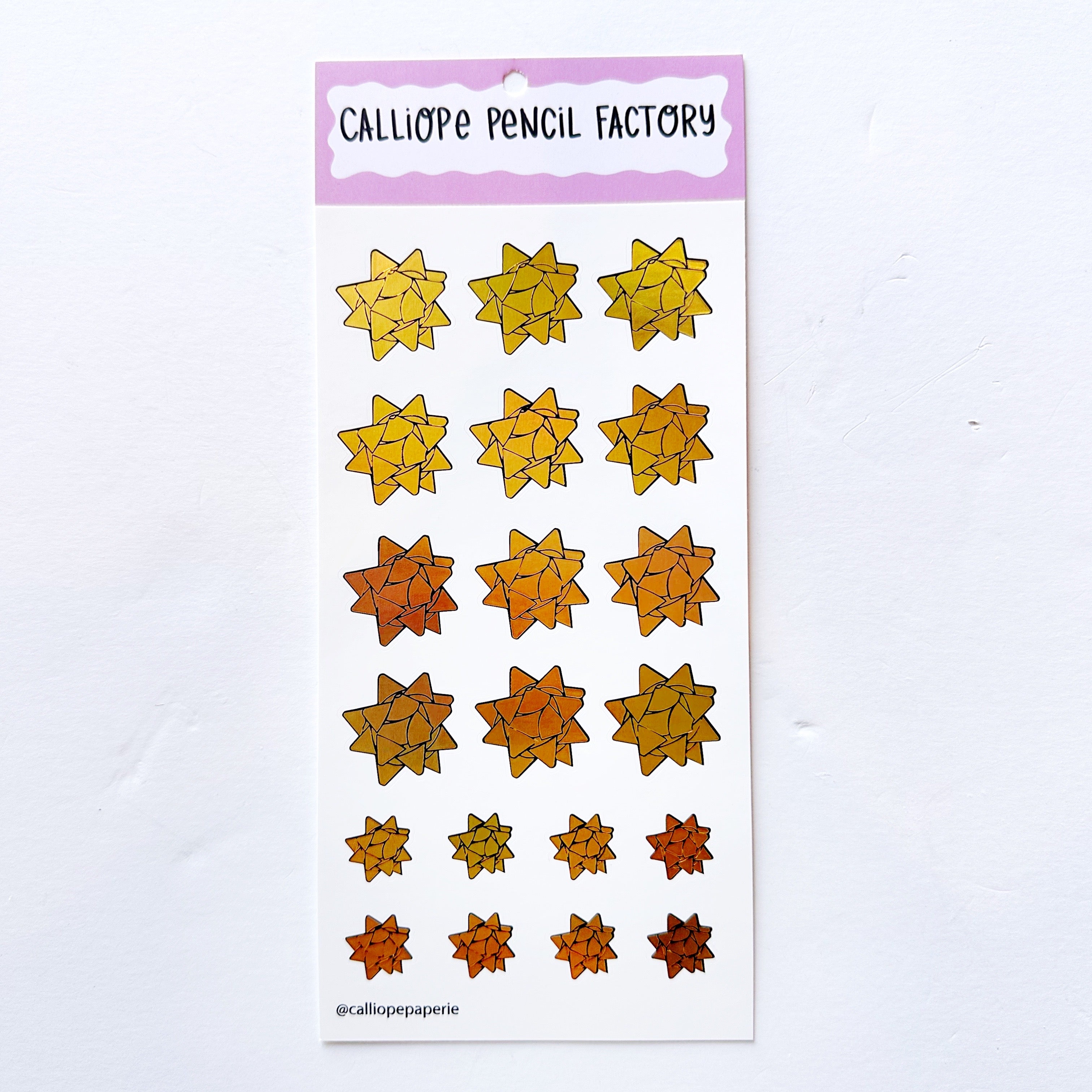 Sticky Bows Gold Holo Sticker Sheet