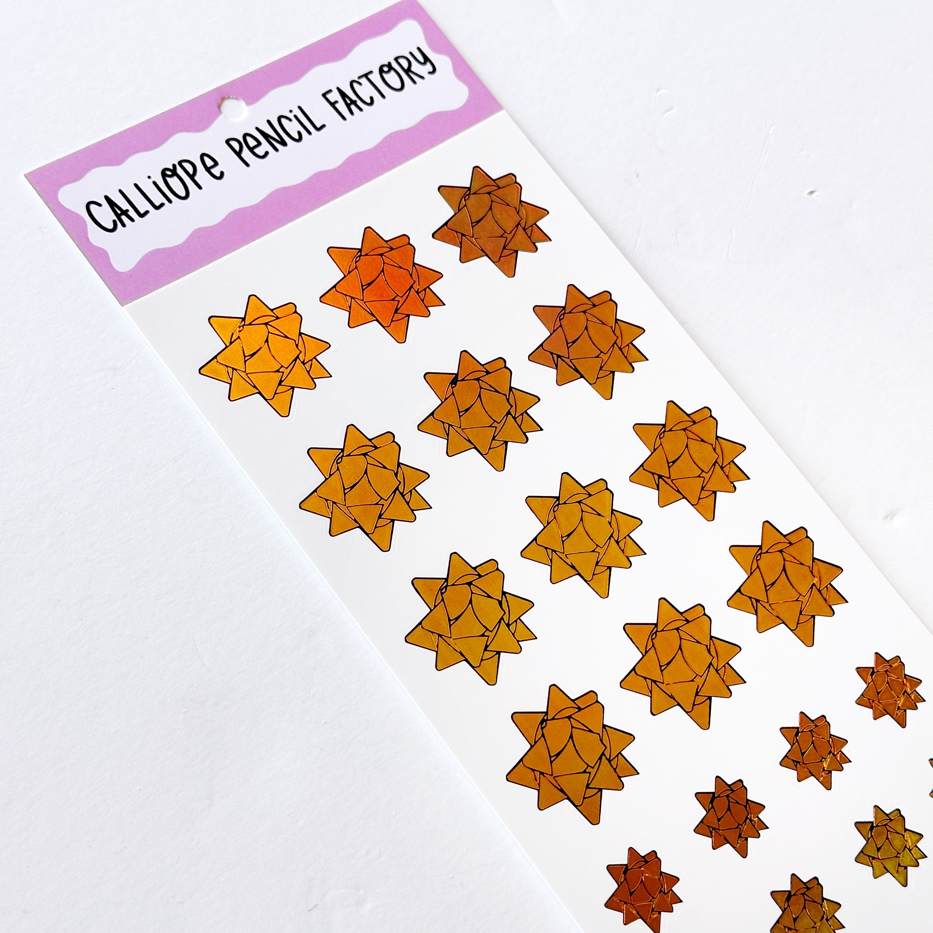 Sticky Bows Gold Holo Sticker Sheet