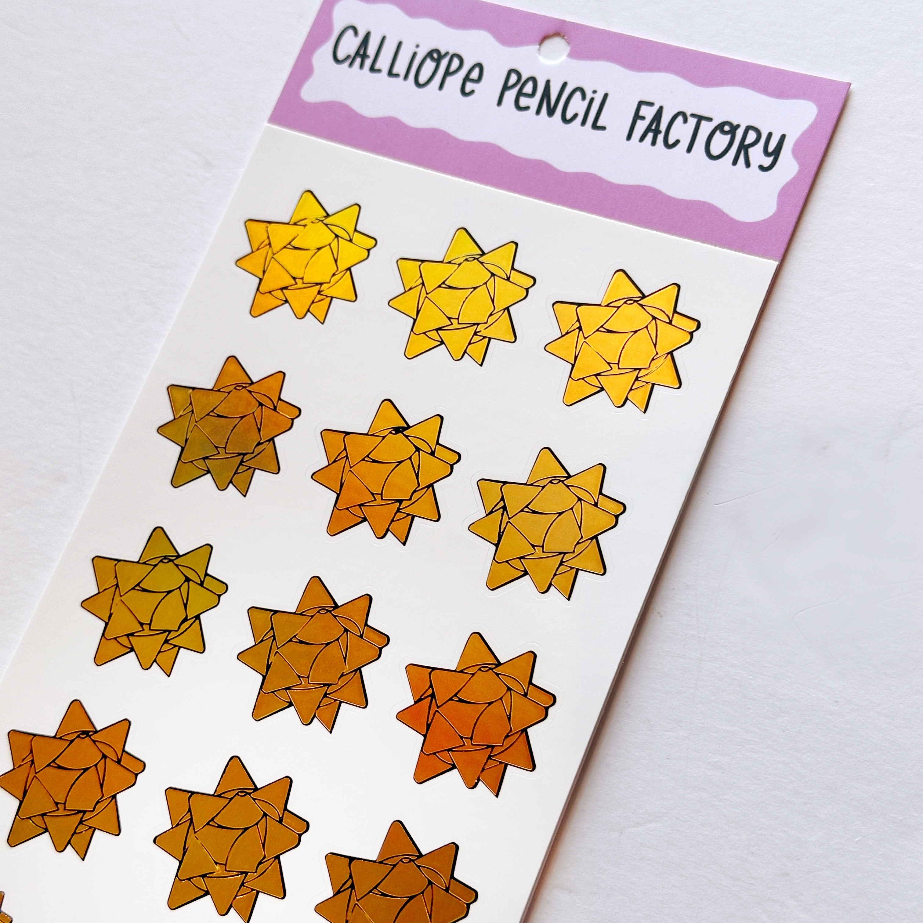 Sticky Bows Gold Holo Sticker Sheet