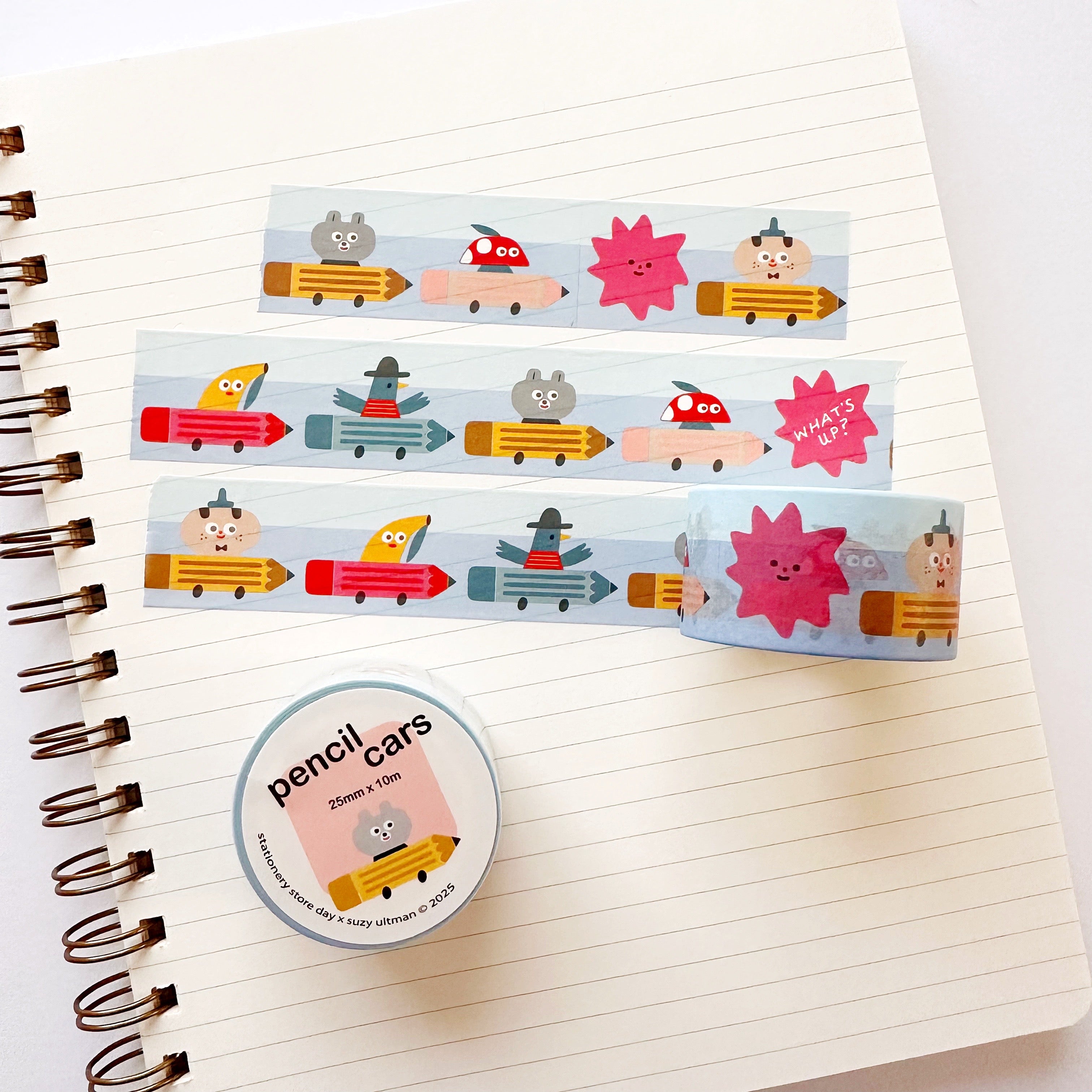 Pencil Cars Wide Washi Tape