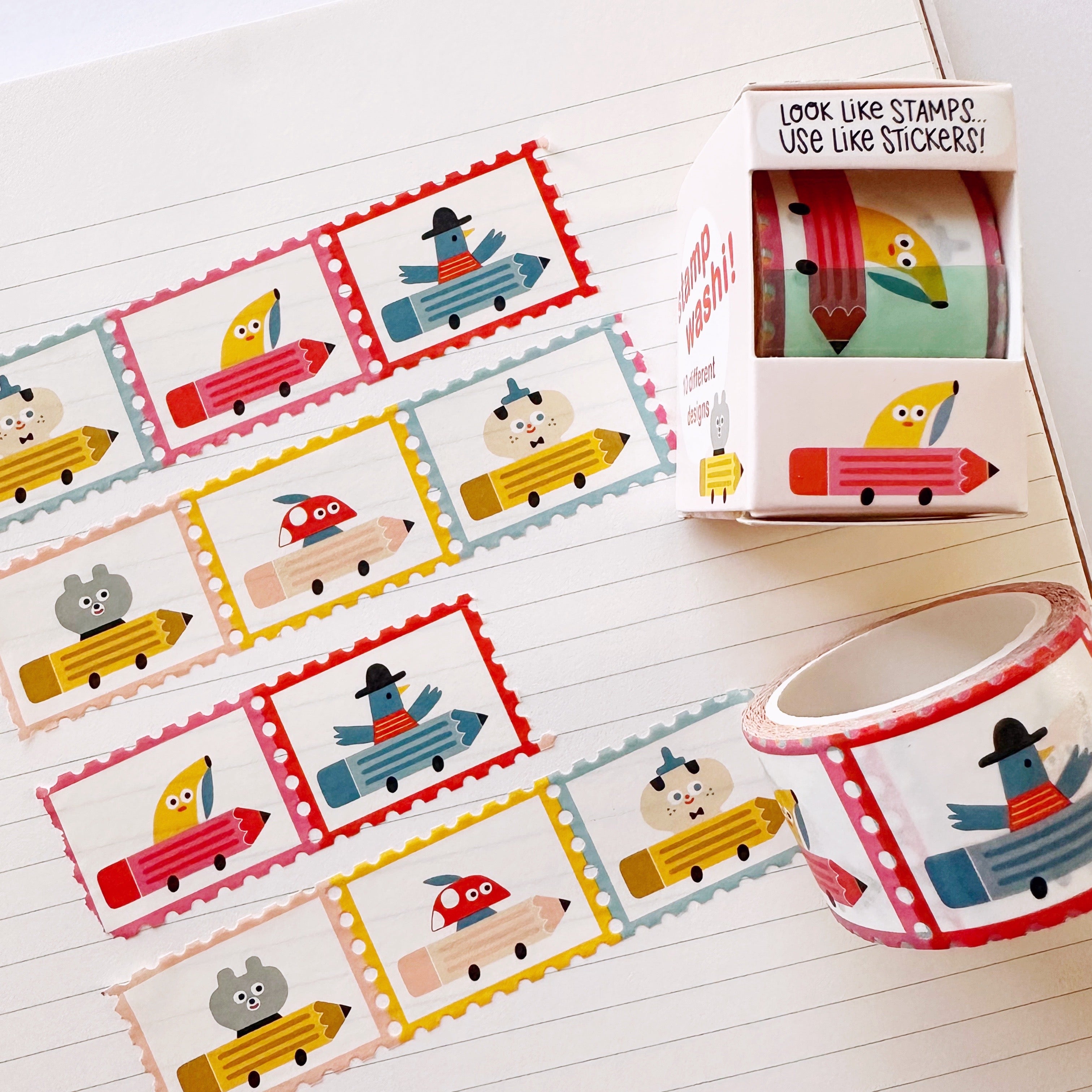 Pencil Cars Stamp Washi Tape