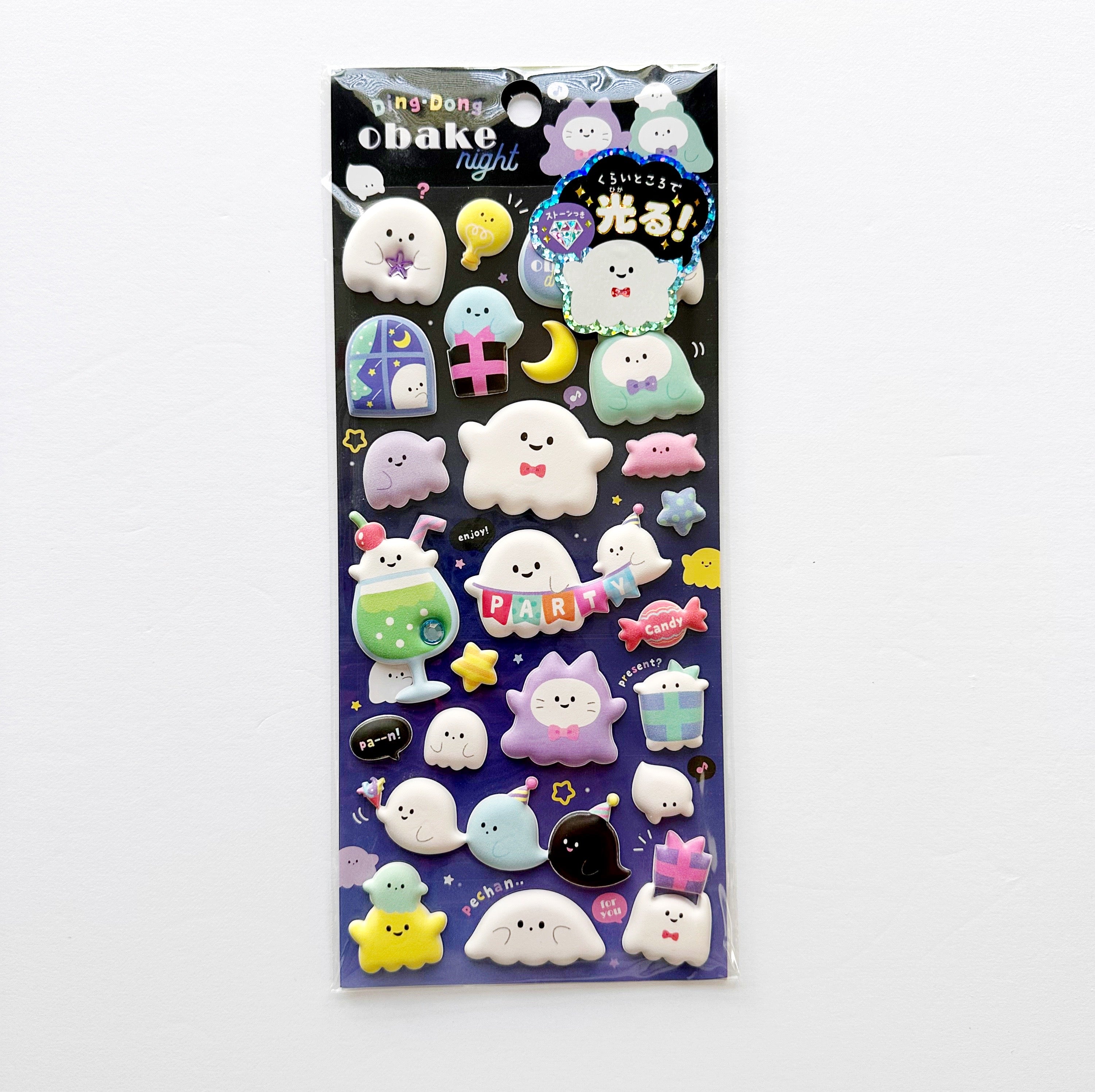 Obake Night Ghost Puffy Sticker Sheet
