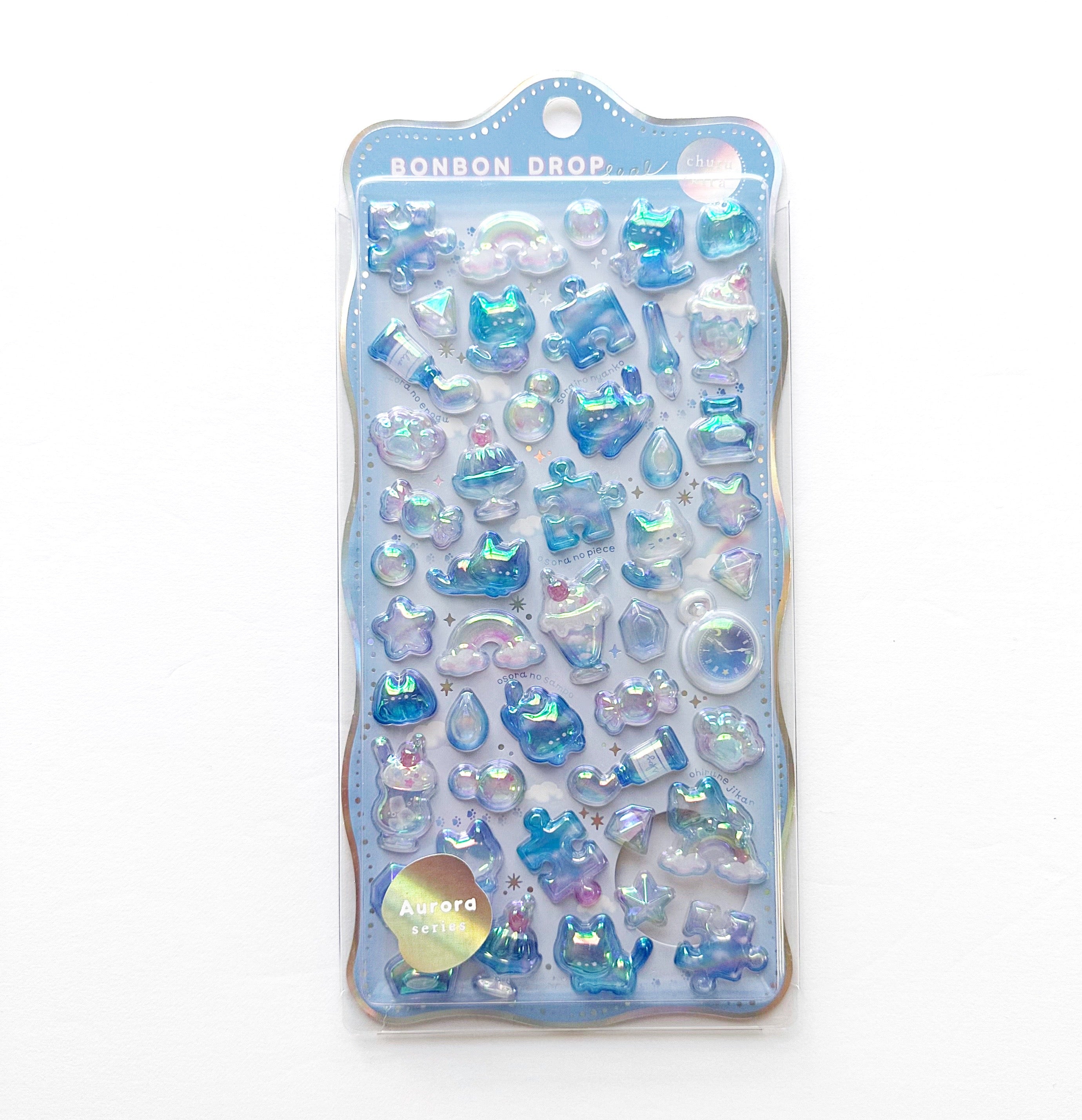Blue Cats Crystal Bonbon Sticker Sheet