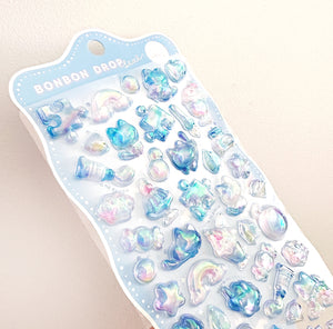 Blue Cats Crystal Bonbon Sticker Sheet