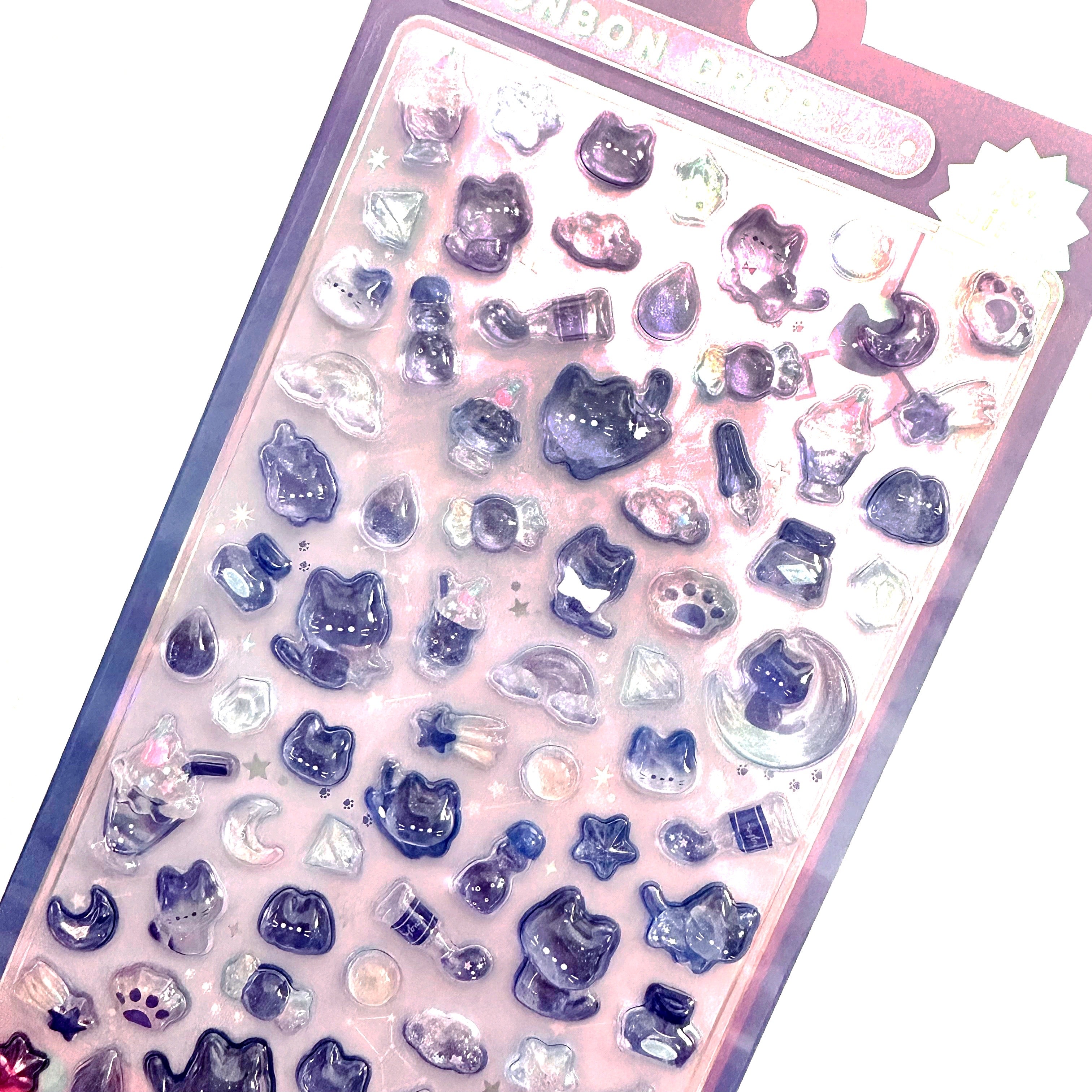 Space Cats Crystal Bonbon Sticker Sheet