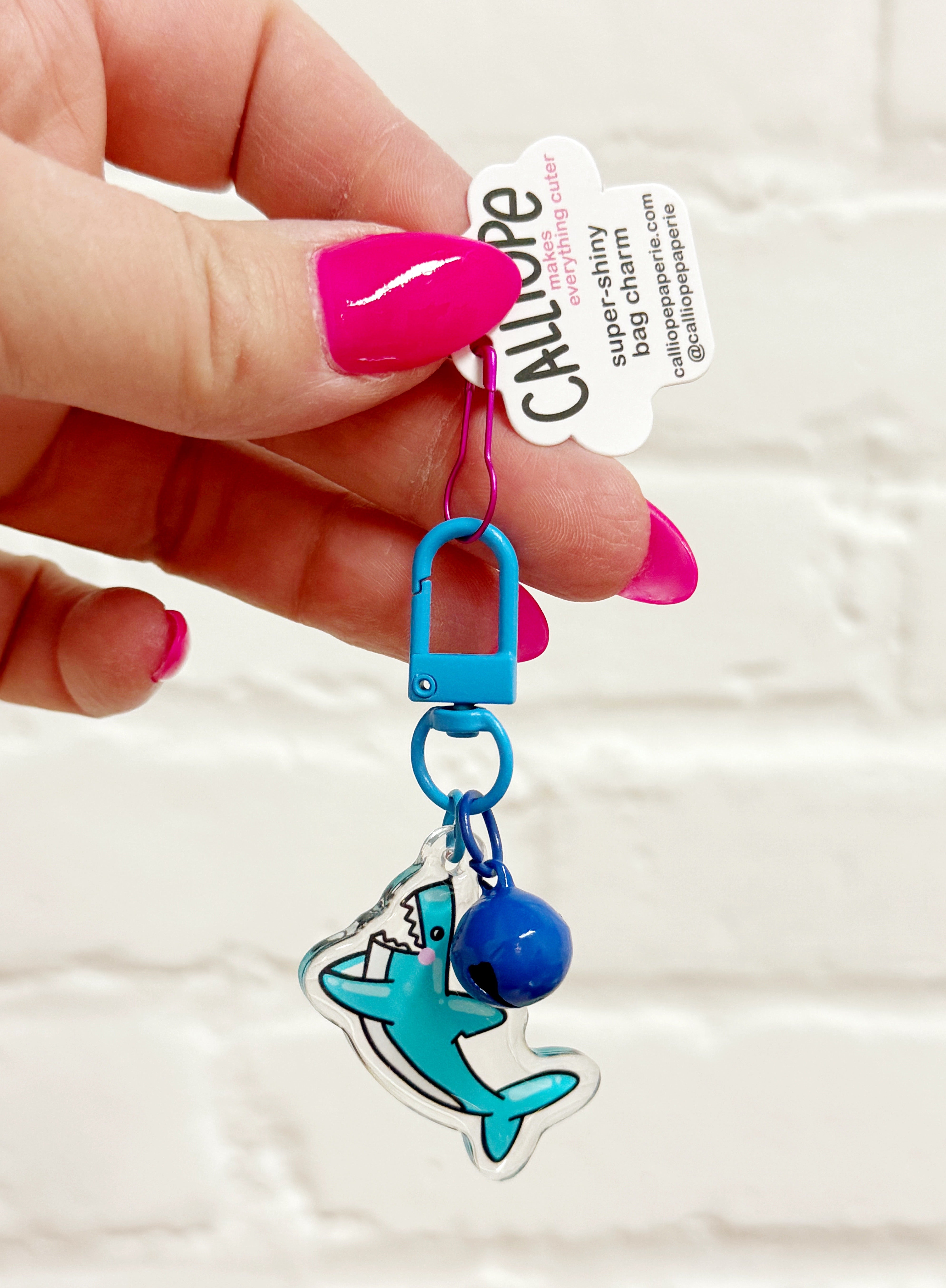 Hello Sharky Mini Bag Charm