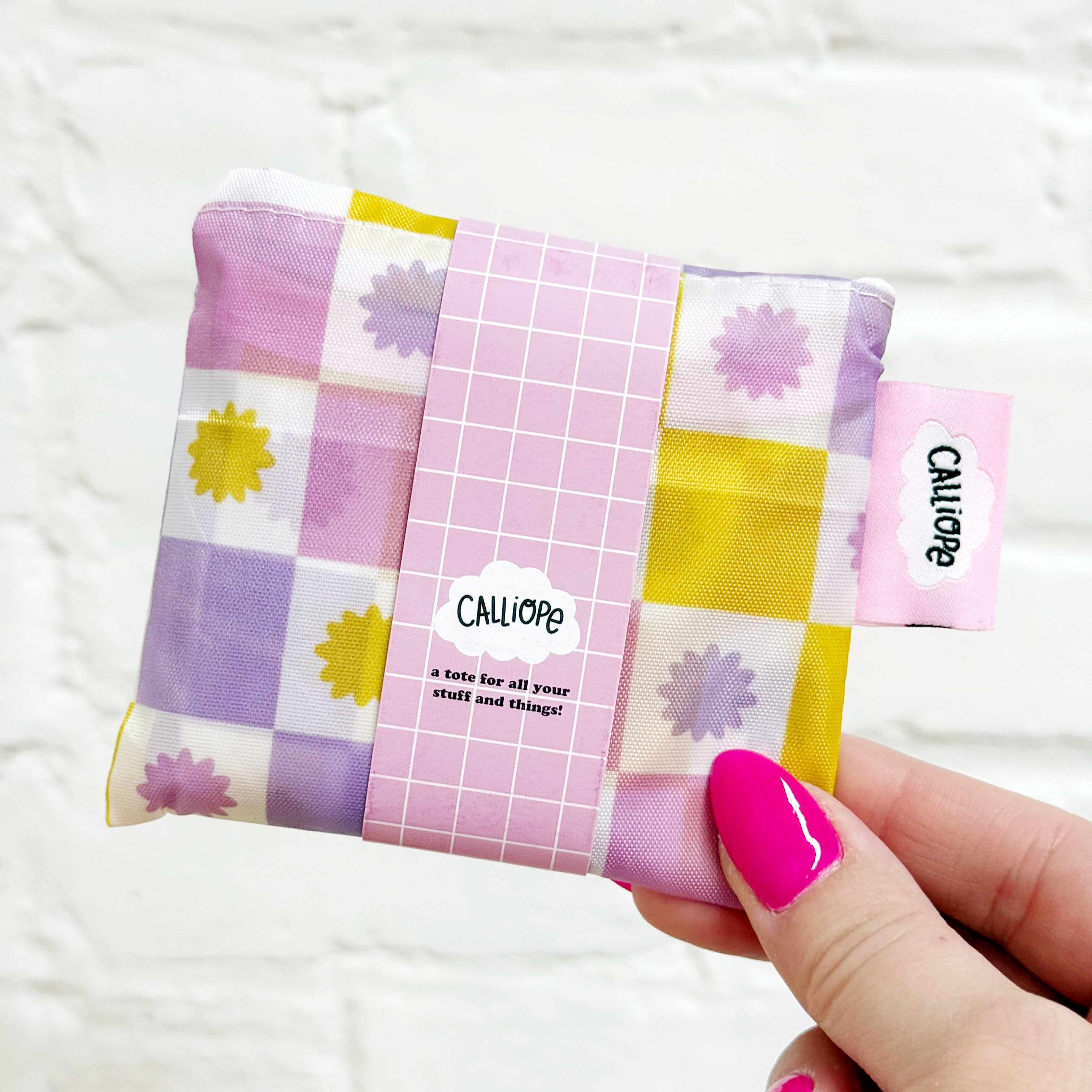 Checks and Stars Mini Reusable Tote