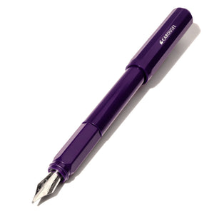 purple fountain pen with silver nib