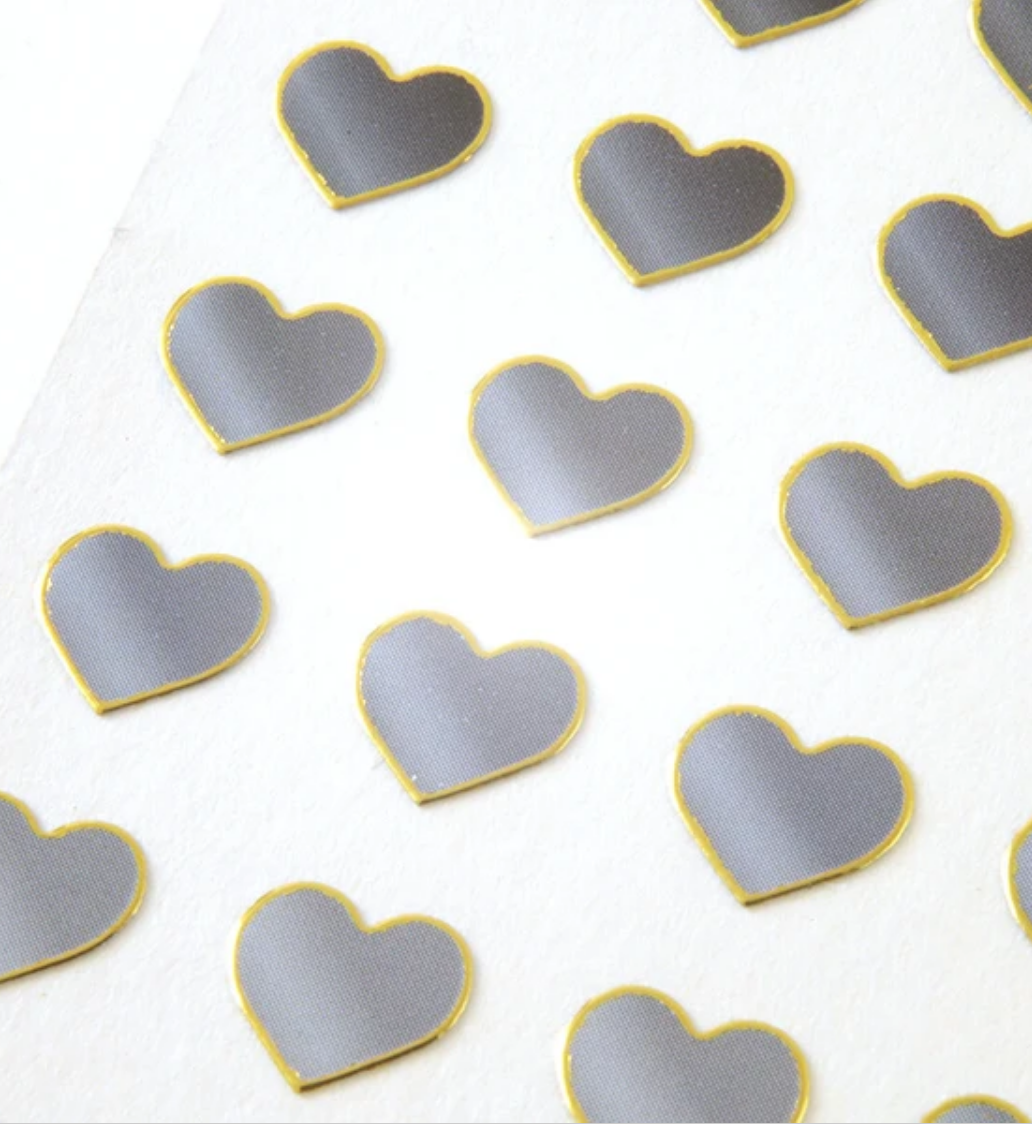 Greyscale Heart Gem Sticker Sheet