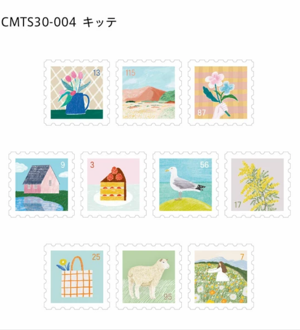 Cute Stamps Clear Sticker Washi Tape