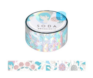 Holographic Flower Fantasy Clear Washi Tape