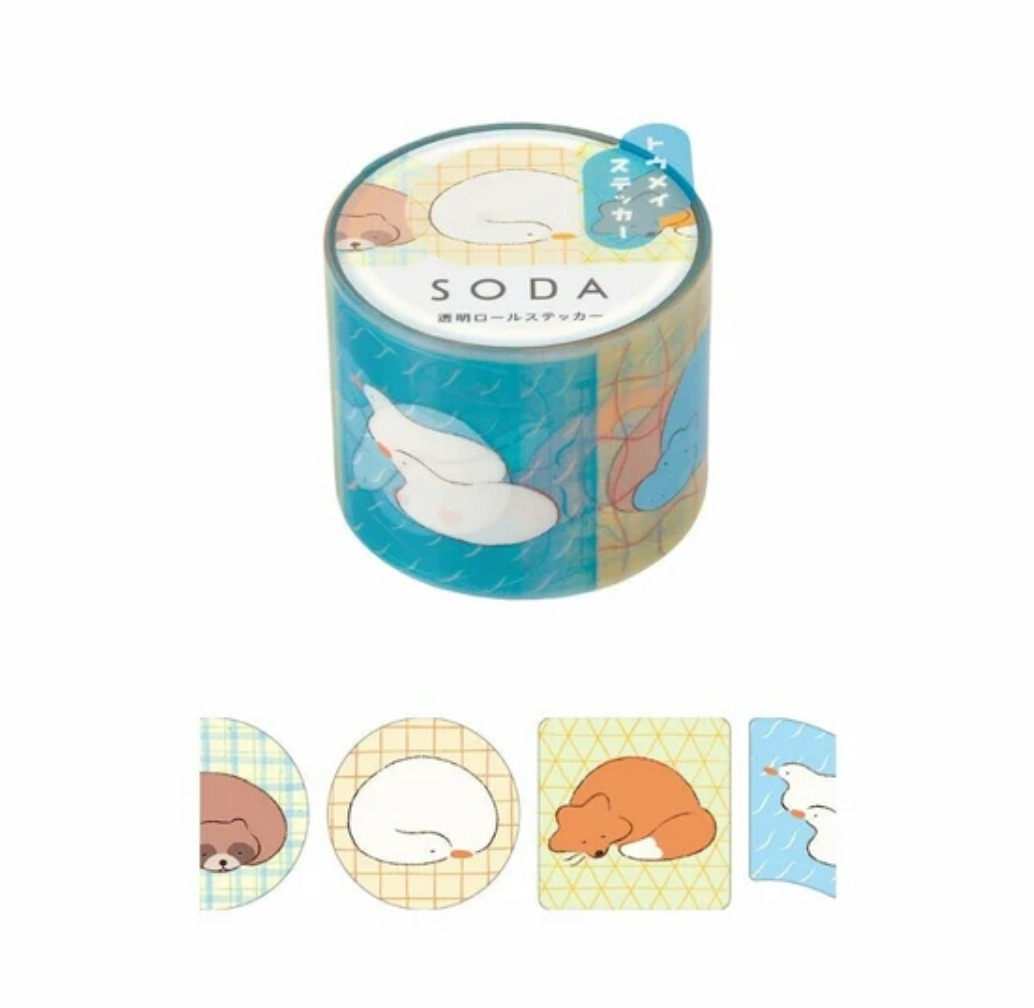 Relaxed Critters Clear Sticker Washi Tape