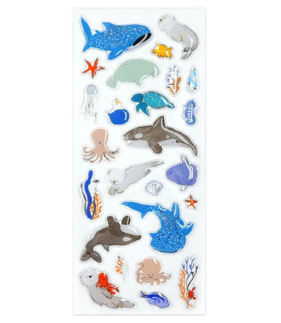 Jelly Sea Animals Sticker Sheet