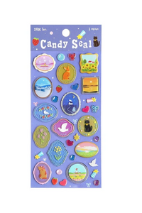 Colored Brooch Candy Seal Sticker Sheet