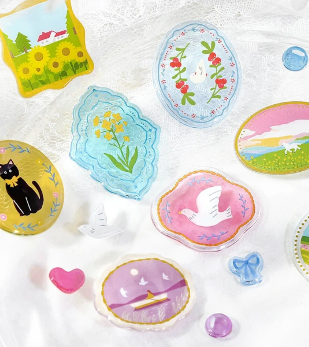 Colored Brooch Candy Seal Sticker Sheet