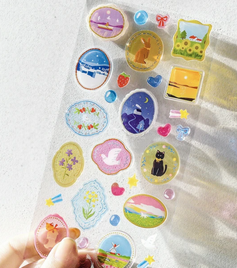 Colored Brooch Candy Seal Sticker Sheet