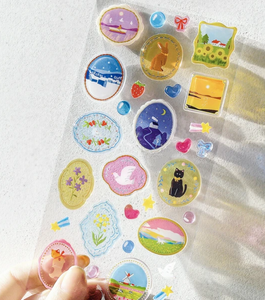 Colored Brooch Candy Seal Sticker Sheet